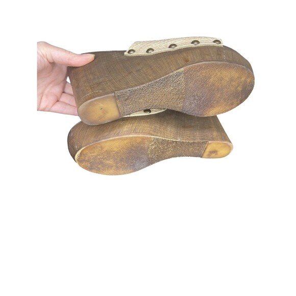 Steve Madden 40 9 Ultra High Wedge platform Wood Slip On Heel Snake Skin - Picture 7 of 12